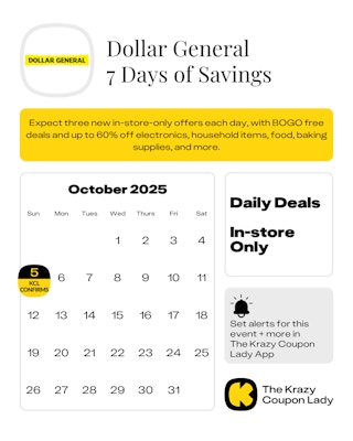 Dollar General 7 Days of Savings October 2025