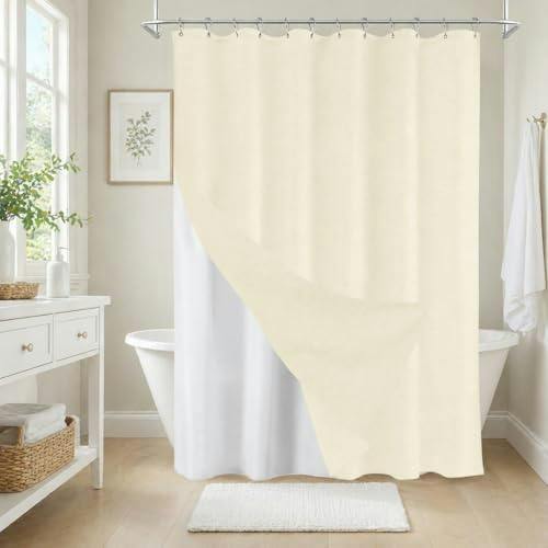 Shower Curtain with Fabric Liner Set