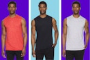 red, black, and gray men's muscle tanks