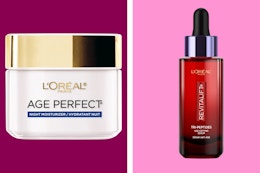 collage with l'oreal age perfect cream and revitalift serum