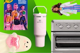 K Pop Demon Hunters Coloring books, spooky valentines ghost, stanley tumbler, air fryer and barbie