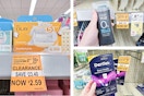 collage image of clearance razors, deodorant, and gum health kit