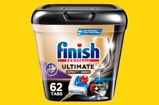 a container of dishwashing pods