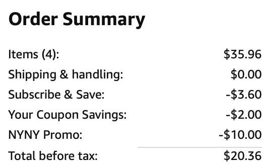 Red Bull Amazon receipt