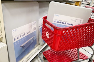 folding table in Target shopping cart