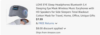 sleep headphones Amazon receipt