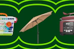 tie dye kit, patio umbrella, and Ninja slow cooker