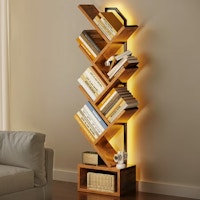 6 Tier Tree Bookshelf with LED Lights