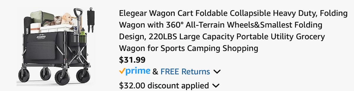 Wagon cart Amazon receipt