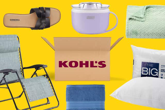 $2.54 Bath Towels, $25 Comforters, $17 Cutlery Set, and More at Kohls card image