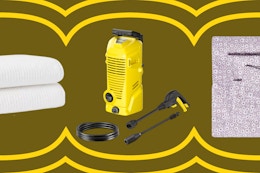 Towels, power washer, and sheets