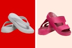 2 pairs of womens Crocs sandal styles (stock photos)