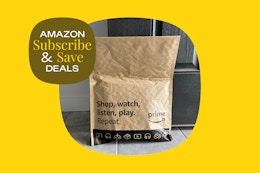 amazon package against a door