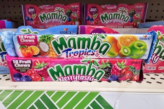 mamba fruit chews on a shelf