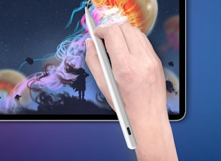 a hand drawing with an iPad pencil on an iPad