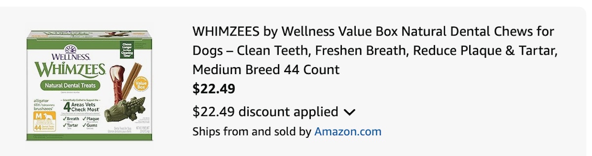 dog treats Amazon receipt