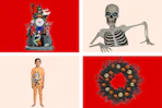 halloween items stock collage