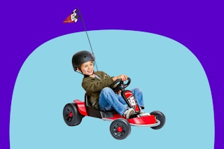 Child riding on the Radio Flyer Go Kart