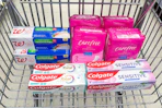 walgreens colgate, carefree, storage bags in shopping cart