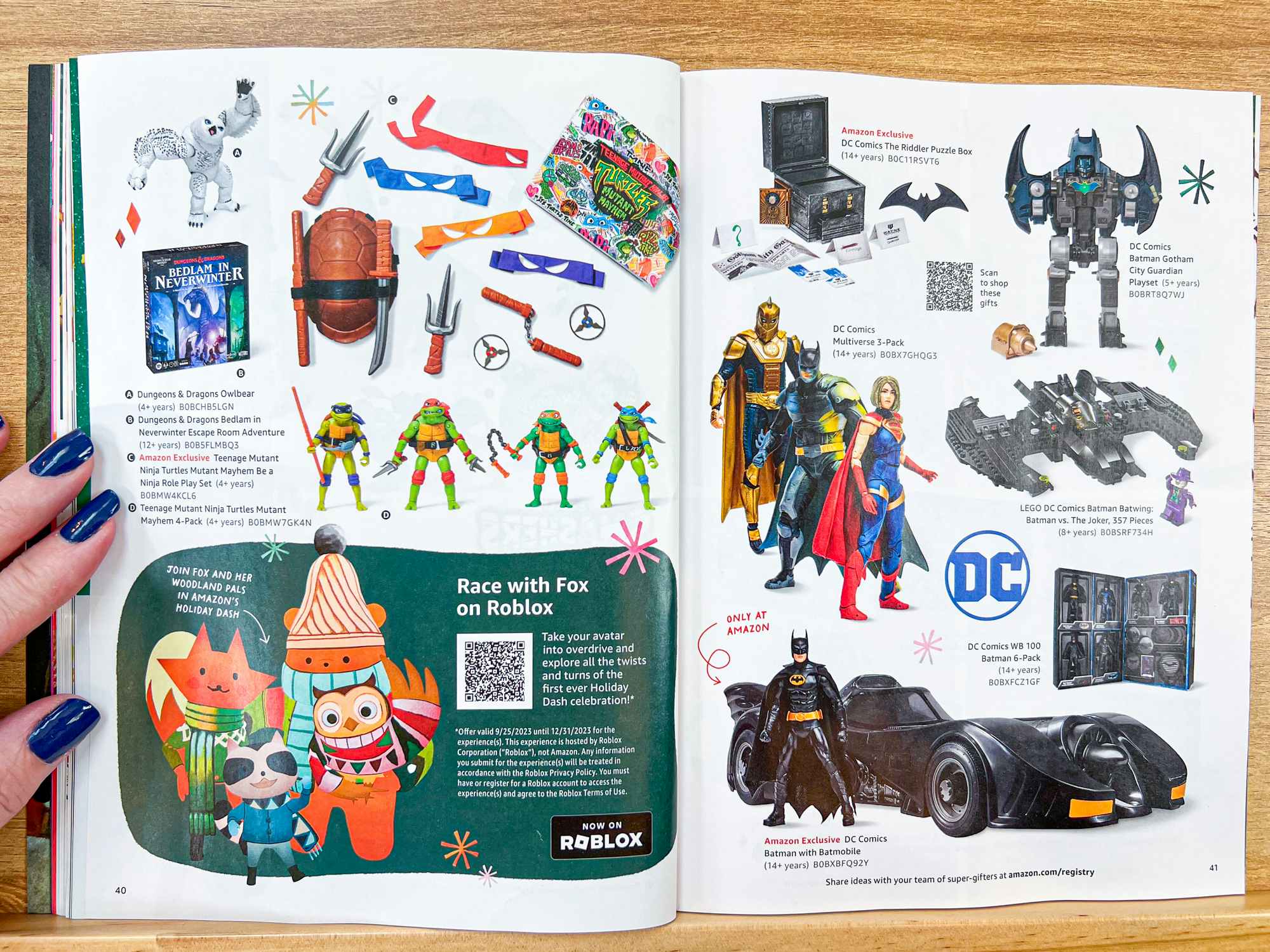 pages from the 2023 Amazon Holiday Toy Book