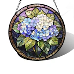 Hydrangea Stained Glass Suncatcher