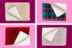 4 stock images of Threshold shearling blankets