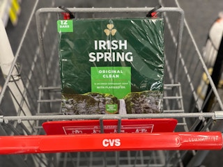 irish spring 12 count bar soap in cvs shopping cart