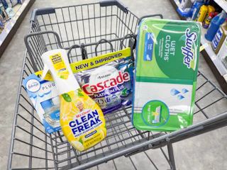 cascade febreze mr.clean swiffer in walgreens cart