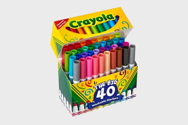 Get a 40-Count Pack of Crayola Washable Markers for as Low as $12 on Amazon card image