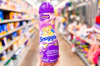 Snuggle scent booster held in center aisle at Walmart