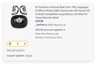 AI Translator Earbuds amazon
