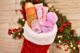 5 Ulta products in Christmas stocking (lifestyle image/close up shot)