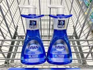 Two Dawn Platinum Foam products in Walmart shopping cart