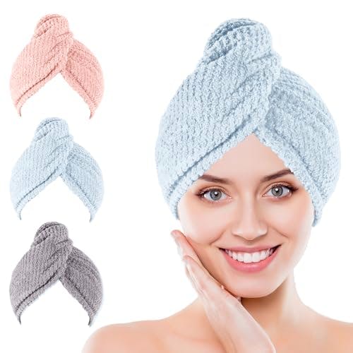 Microfiber Hair Towel 3-Pack