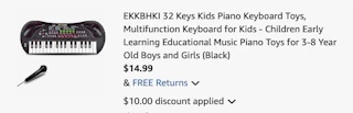 piano keyboard Amazon receipt