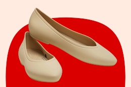 Stock image of the Crocs at Work On the Clock Slip Resistant Flat Shoes in the color Chai