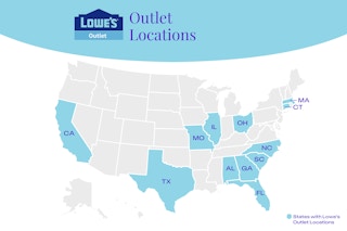 U.S states that have Lowe's Outlet store locations