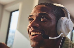 a person wearing a gaming headset