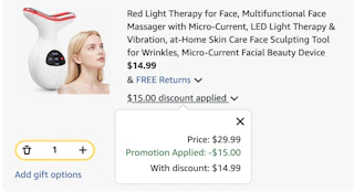 face massager Amazon receipt