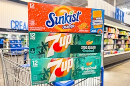 New 7UP Tropical and Sunkist 12-Packs, Only $5.88 at Walmart card image