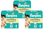 3 Pampers Swaddlers Diaper Packs