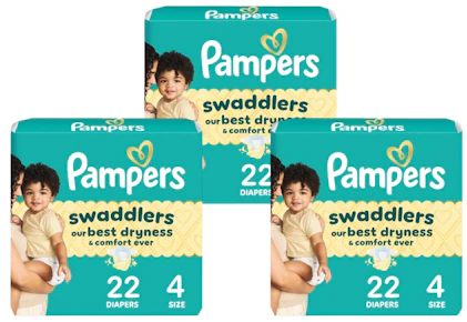 3 Pampers Swaddlers Diaper Packs