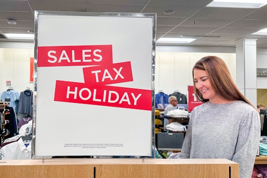 a woman shopping during the sales tax holiday 