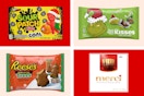 red and cream collage with christmas candy