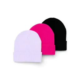 Wonder Nation Kids Ribbed Beanie 3-Pack