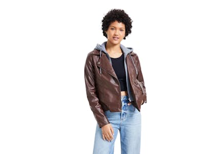 Jou Jou Women's Faux-Leather Jacket