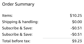 an amazon cart ending in $9.23