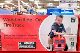 wooden ride on toy clearance in store
