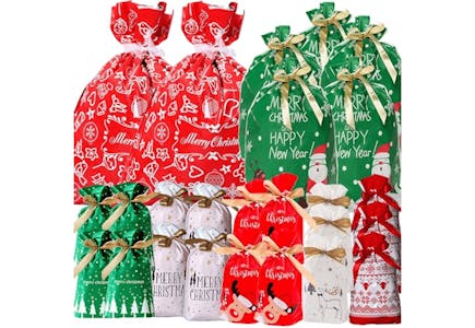 Holiday Drawstring Gift Bag Set