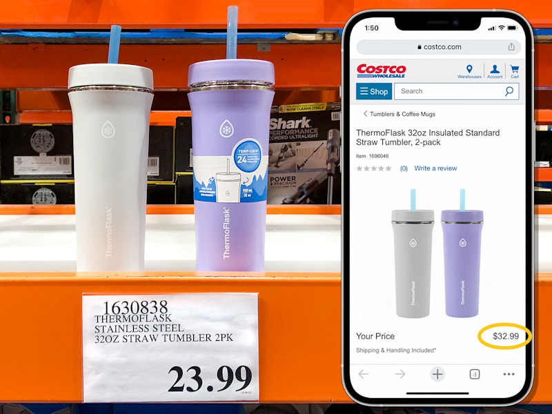 costco thermoflask tumblers in store and online price comparison